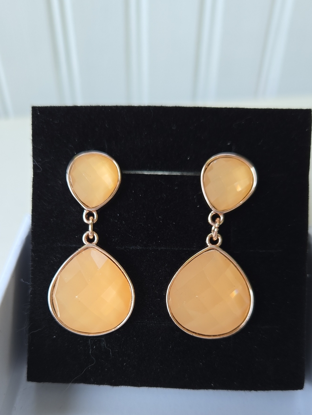 Soft Pink Teardrop Dangle Earrings - Brand